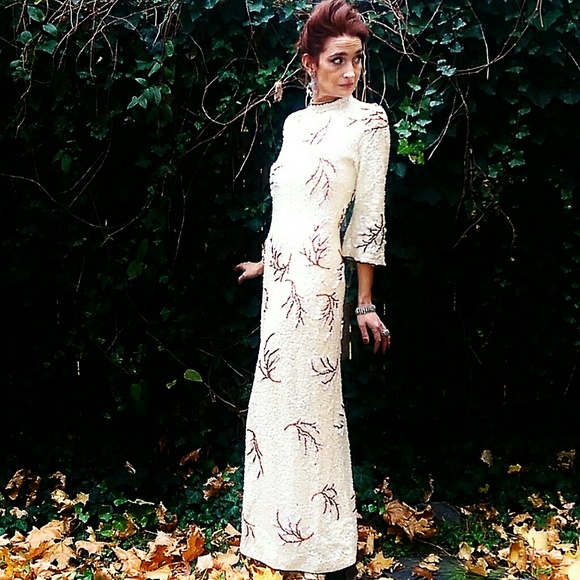 Vintage Luxury Designer Gene Shelly Sequin/Beaded 1950s Gown - Picture 8 of 8